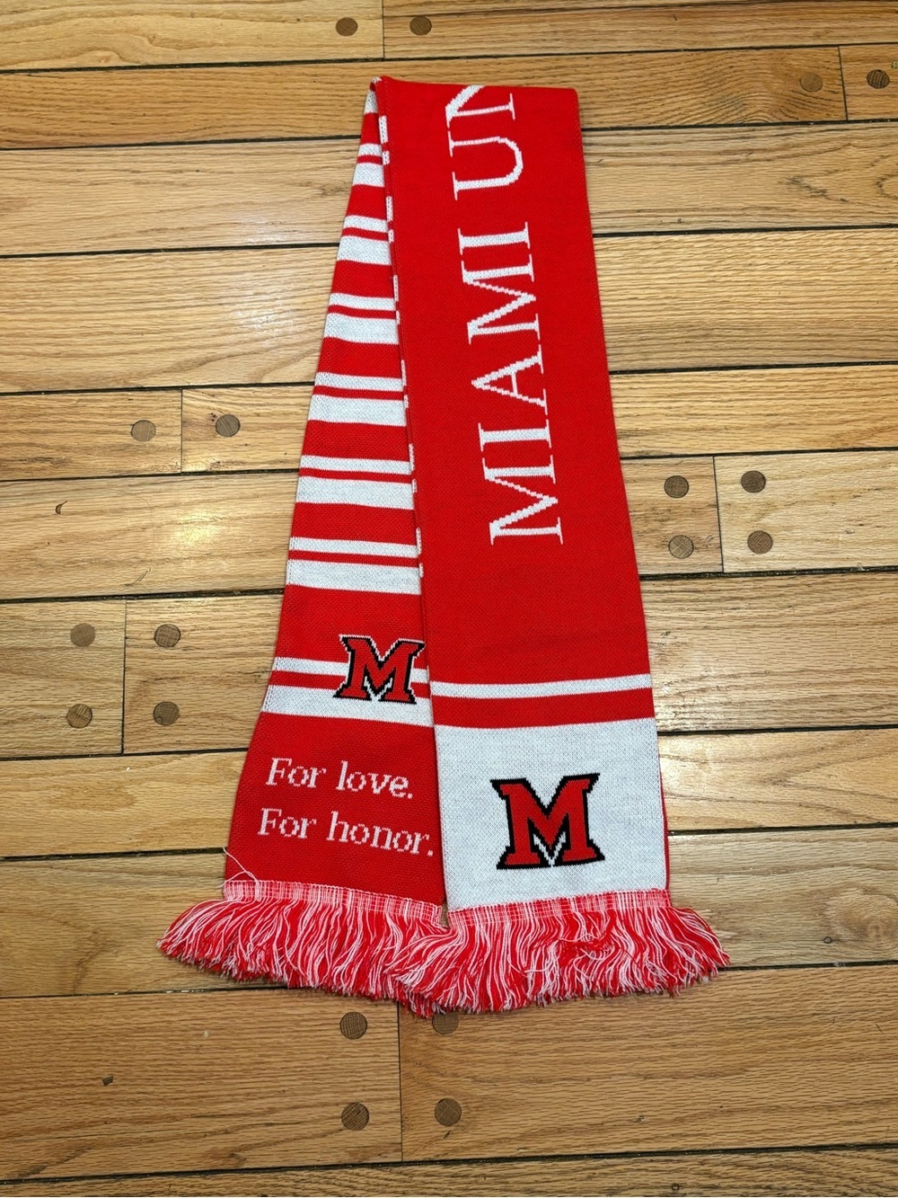Miami University Red & White Fan Scarf
